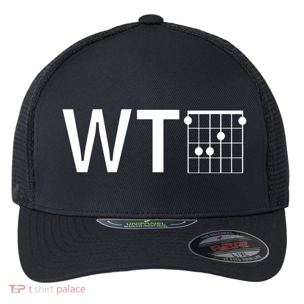 Fun And Cool Wtf With F Chord Gift Flexfit Unipanel Trucker Cap