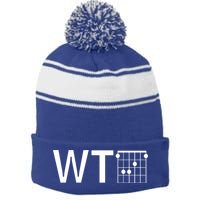 Fun And Cool Wtf With F Chord Gift Stripe Pom Pom Beanie