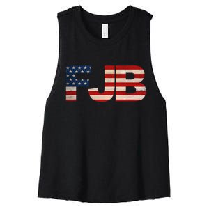 FJB American Camo Logo F*ck Joe Biden Women's Racerback Cropped Tank