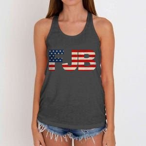 FJB American Camo Logo F*ck Joe Biden Women's Knotted Racerback Tank