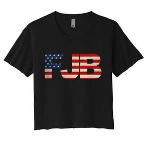 FJB American Camo Logo F*ck Joe Biden Women's Crop Top Tee