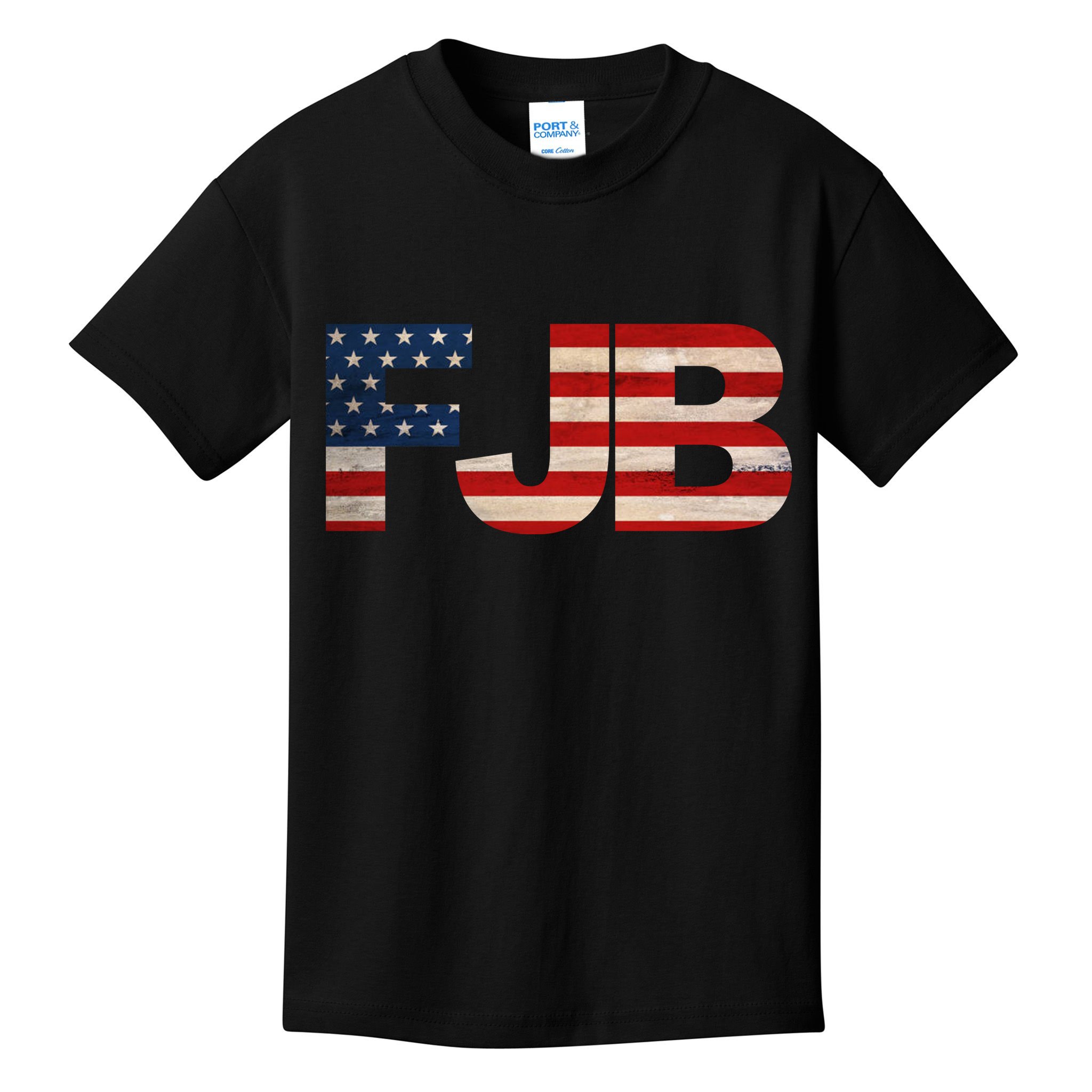 FJB American Camo Logo F*ck Joe Biden Kids T-Shirt