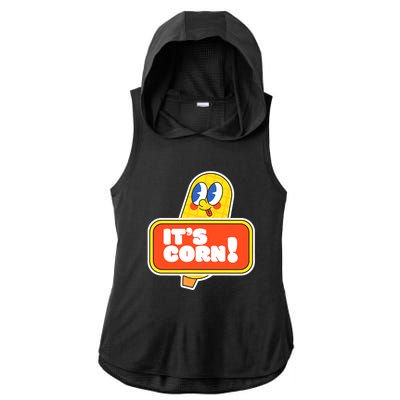 Funny And Cute It’s Corn On The Cob Corn Lover Ladies PosiCharge Tri-Blend Wicking Draft Hoodie Tank