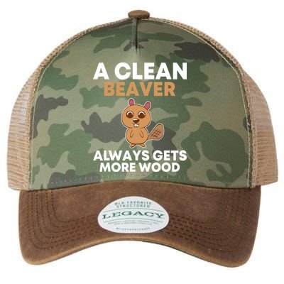 Funny A Clean Beaver Always Gets More Wood Joke Sarcastic Legacy Tie Dye Trucker Hat