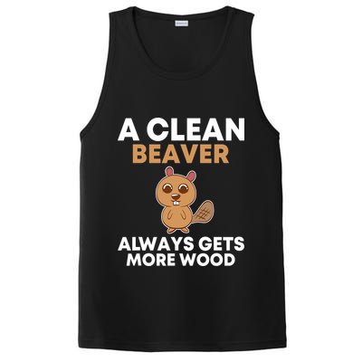 Funny A Clean Beaver Always Gets More Wood Joke Sarcastic PosiCharge Competitor Tank