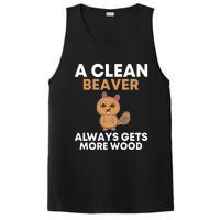 Funny A Clean Beaver Always Gets More Wood Joke Sarcastic PosiCharge Competitor Tank