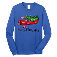 Funny Airplane Christmas Light Tree Airplane Pajama Xmas Great Gift Long Sleeve Shirt