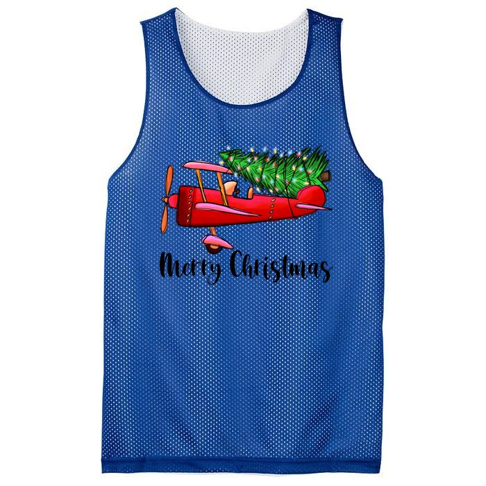 Funny Airplane Christmas Light Tree Airplane Pajama Xmas Great Gift Mesh Reversible Basketball Jersey Tank