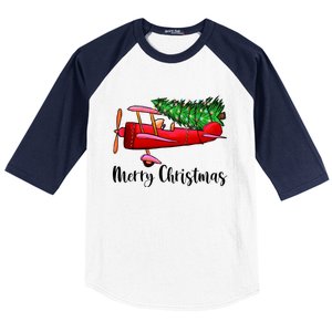 Funny Airplane Christmas Light Tree Airplane Pajama Xmas Great Gift Baseball Sleeve Shirt