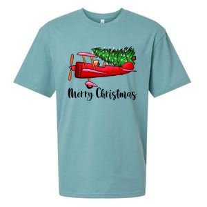 Funny Airplane Christmas Light Tree Airplane Pajama Xmas Great Gift Sueded Cloud Jersey T-Shirt