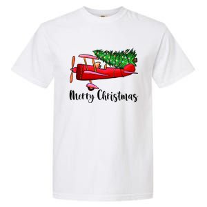 Funny Airplane Christmas Light Tree Airplane Pajama Xmas Great Gift Garment-Dyed Heavyweight T-Shirt