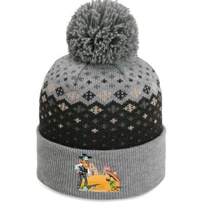 Fun American Cowboy In A Snakebite Showdown The Baniff Cuffed Pom Beanie