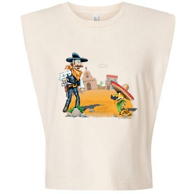 Fun American Cowboy In A Snakebite Showdown Garment-Dyed Women's Muscle Tee