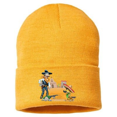 Fun American Cowboy In A Snakebite Showdown Sustainable Knit Beanie