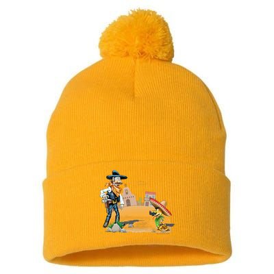 Fun American Cowboy In A Snakebite Showdown Pom Pom 12in Knit Beanie