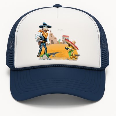 Fun American Cowboy In A Snakebite Showdown Trucker Hat