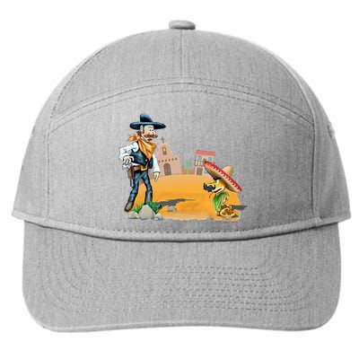 Fun American Cowboy In A Snakebite Showdown 7-Panel Snapback Hat