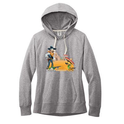 Fun American Cowboy In A Snakebite Showdown Women's Fleece Hoodie