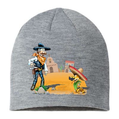 Fun American Cowboy In A Snakebite Showdown Sustainable Beanie