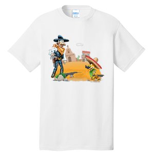 Fun American Cowboy In A Snakebite Showdown Tall T-Shirt