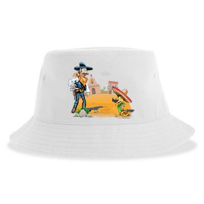 Fun American Cowboy In A Snakebite Showdown Sustainable Bucket Hat