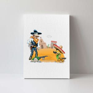 Fun American Cowboy In A Snakebite Showdown Canvas