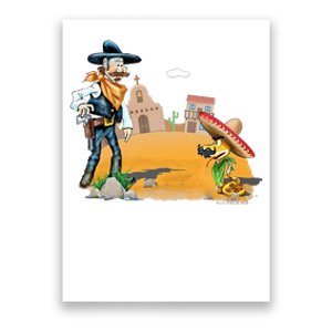 Fun American Cowboy In A Snakebite Showdown Poster