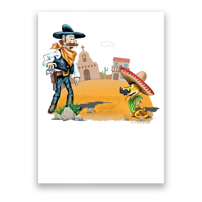 Fun American Cowboy In A Snakebite Showdown Poster