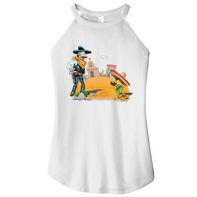 Fun American Cowboy In A Snakebite Showdown Women’s Perfect Tri Rocker Tank