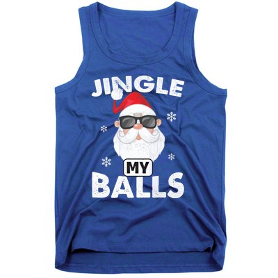 Funny Adult Christmas Xmas Santa Gift Jingle My Balls Gift Tank Top