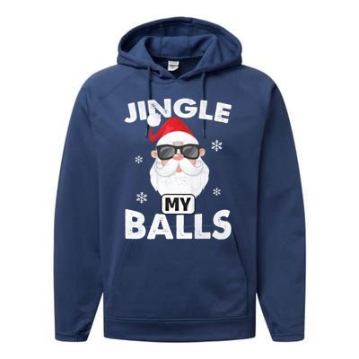 Funny Adult Christmas Xmas Santa Gift Jingle My Balls Gift Performance Fleece Hoodie