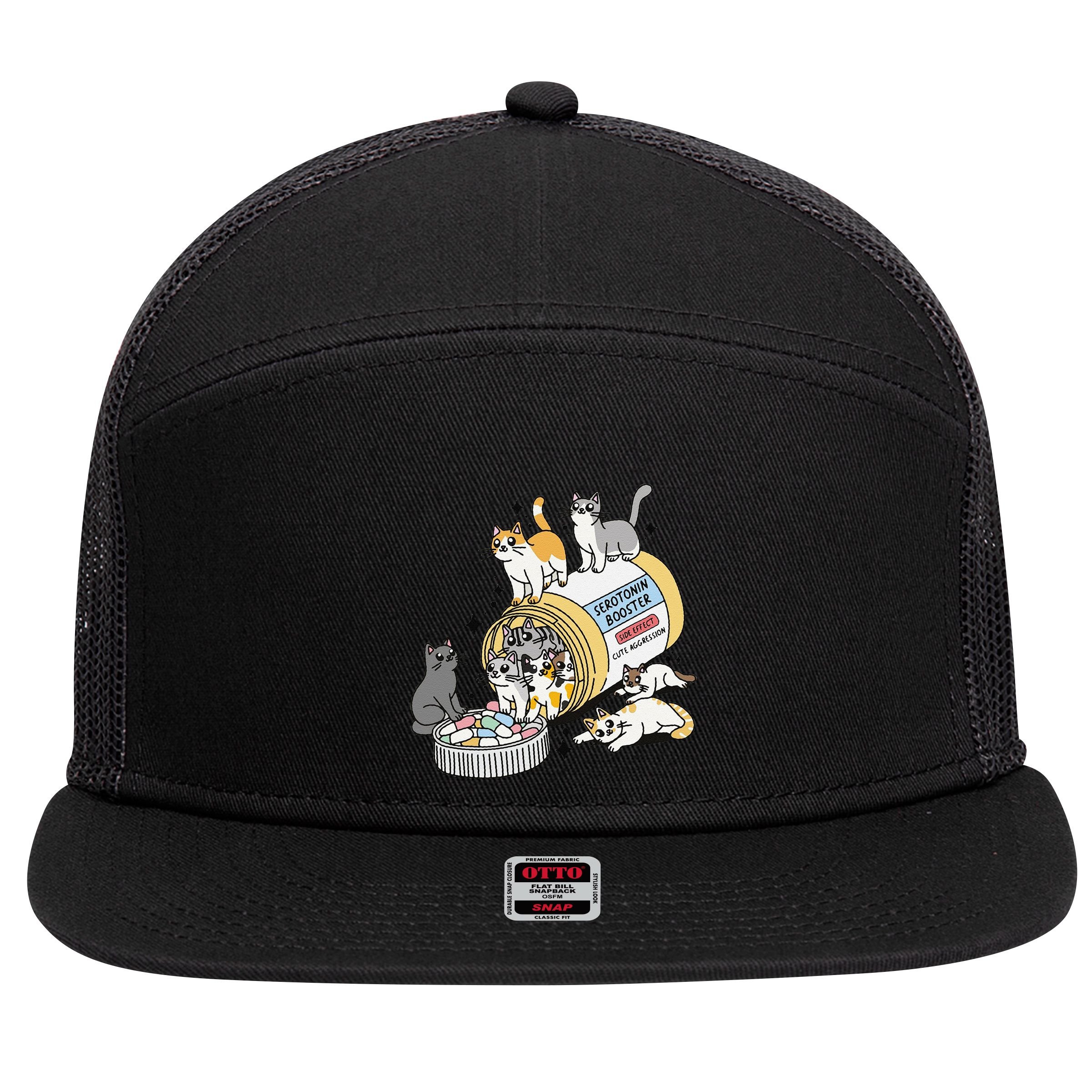 Funny Antidepressant Cat Cat Mom Funny Cats Cat Lover Therapist Cat Owner Me 7 Panel Mesh Trucker Snapback Hat