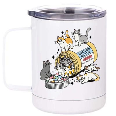 Funny Antidepressant Cat Cat Mom Funny Cats Cat Lover Therapist Cat Owner Me 12 oz Stainless Steel Tumbler Cup