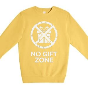 Funny Anti Christmas No Gift Zone Premium Crewneck Sweatshirt