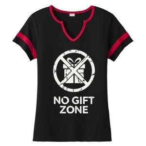 Funny Anti Christmas No Gift Zone Ladies Halftime Notch Neck Tee