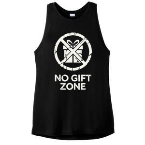 Funny Anti Christmas No Gift Zone Ladies PosiCharge Tri-Blend Wicking Tank