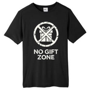 Funny Anti Christmas No Gift Zone Tall Fusion ChromaSoft Performance T-Shirt