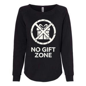 Funny Anti Christmas No Gift Zone Womens California Wash Sweatshirt