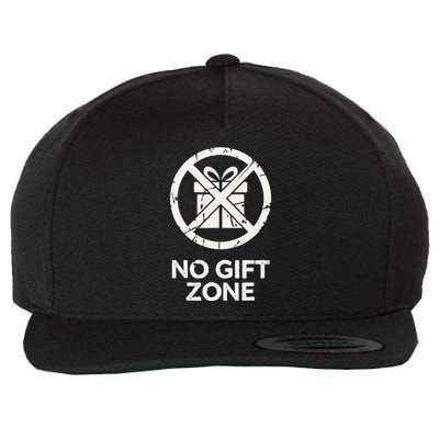 Funny Anti Christmas No Gift Zone Wool Snapback Cap