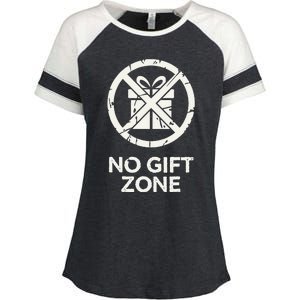 Funny Anti Christmas No Gift Zone Enza Ladies Jersey Colorblock Tee