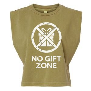 Funny Anti Christmas No Gift Zone Garment-Dyed Women's Muscle Tee