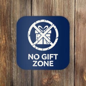 Funny Anti Christmas No Gift Zone Coaster