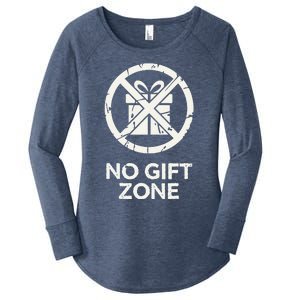 Funny Anti Christmas No Gift Zone Women's Perfect Tri Tunic Long Sleeve Shirt