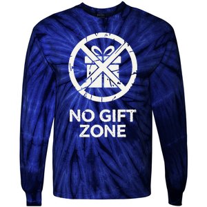 Funny Anti Christmas No Gift Zone Tie-Dye Long Sleeve Shirt