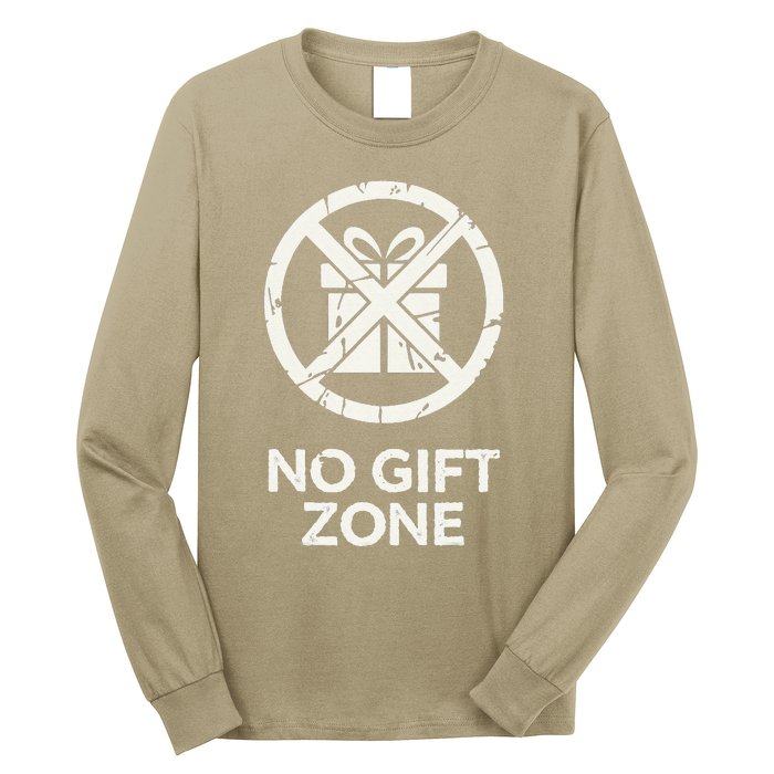 Funny Anti Christmas No Gift Zone Long Sleeve Shirt