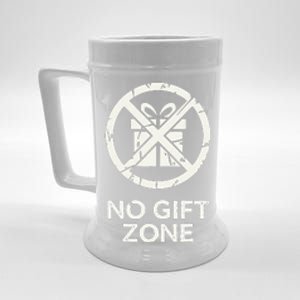 Funny Anti Christmas No Gift Zone Beer Stein