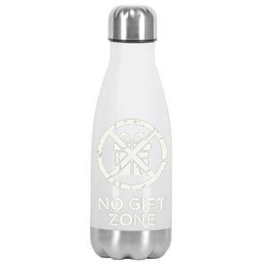 Funny Anti Christmas No Gift Zone Stainless Steel Insulated Water Bottle