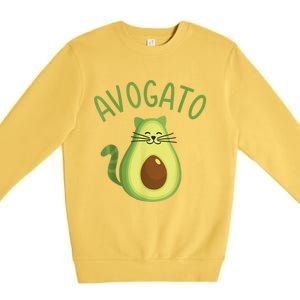 Funny Avogato Cat For Avocado Lover And Cinco De Mayo Premium Crewneck Sweatshirt