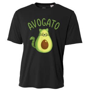 Funny Avogato Cat For Avocado Lover And Cinco De Mayo Cooling Performance Crew T-Shirt