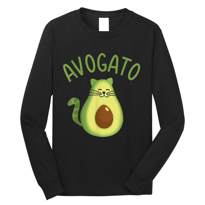 Funny Avogato Cat For Avocado Lover And Cinco De Mayo Long Sleeve Shirt